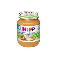 Piure de legume, orez si pui, +4 luni, 125 g, Hipp