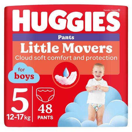 Scutece Little Movers Pants Boy, Nr. 5, 12-17 kg, 48 bucati, Huggies 801195
