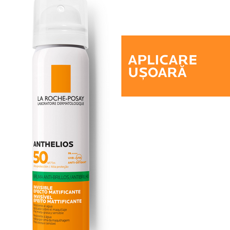 Spray invizibil matifiant cu protectie solara SPF 50 pentru fata Anthelios, 75 ml, La Roche-Posay 543410