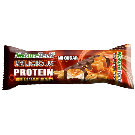 Baton energizant fara zahar cu dublu caramel si alune