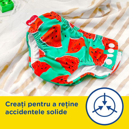 Scutec pentru inot refolosibil Little Swimmers, Nr. 2 - 3, 5 - 11 kg, Watermelon, Huggies 801079