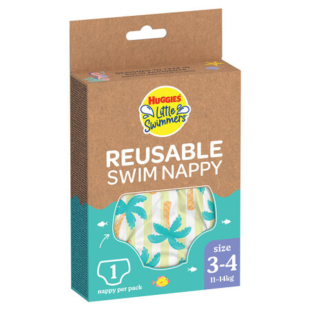 Scutec pentru inot refolosibil Little Swimmers, Nr. 3 - 4, 11 - 14 kg, Tropical, 1 buc, Huggies