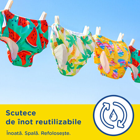 Scutec pentru inot refolosibil Little Swimmers, Nr. 3 - 4, 11 - 14 kg, Tropical, 1 buc, Huggies 801089