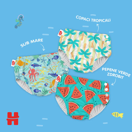 Scutec pentru inot refolosibil Little Swimmers, Nr. 5 - 6, +13 kg, Undersea, 1 bucata, Huggies 801112