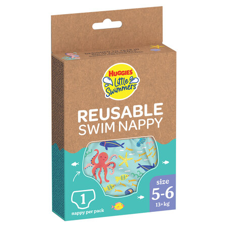 Scutec pentru inot refolosibil Little Swimmers, Nr. 5 - 6, +13 kg, Undersea, 1 buc, Huggies