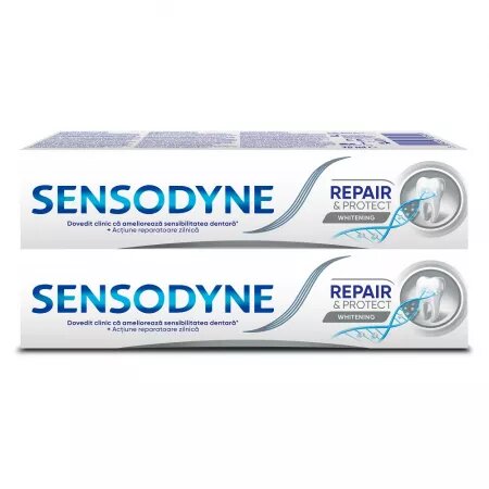 Pachet pasta de dinti Whitening Repair & Protect, 75+75 ml, Sensodyne