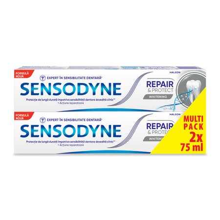 Pachet pasta de dinti Whitening Repair & Protect, 75+75 ml, Sensodyne