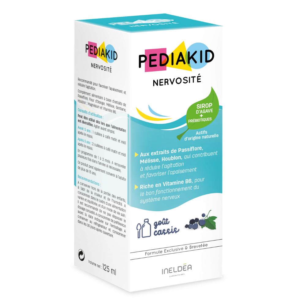 Sirop cu gust de coacaze negre pentru nervozitatea copiilor Nervosite, 125 ml, Pediakid