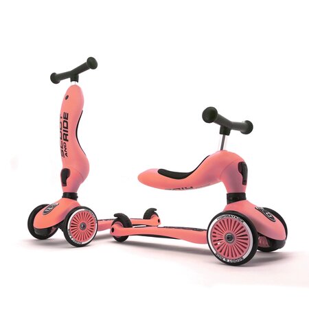 Trotineta 2 in 1 transformabila pentru copii Highwaykick 1, Peach, 1-5 ani, Scoot and Ride 552762