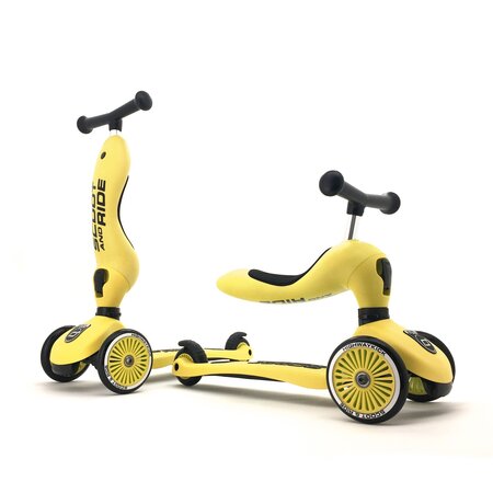 Trotineta 2 in 1 transformabila pentru copii Highwaykick 1, Lemon, 1-5 ani, Scoot and Ride 552770