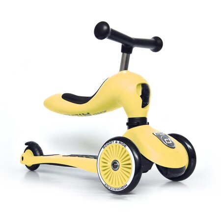 Trotineta 2 in 1 transformabila pentru copii Highwaykick 1, Lemon, 1-5 ani, Scoot and Ride 552771