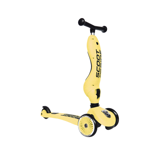 Trotineta pentru copii transformabila 2 in 1 Highwaykick, 1 - 5 ani, Lemon, Scoot & Ride