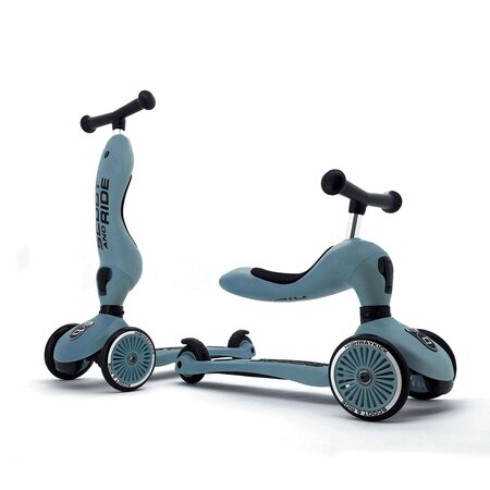 Trotineta 2 in 1 transformabila pentru copii Highwaykick 1, Steel, 1-5 ani, Scoot and Ride 552774