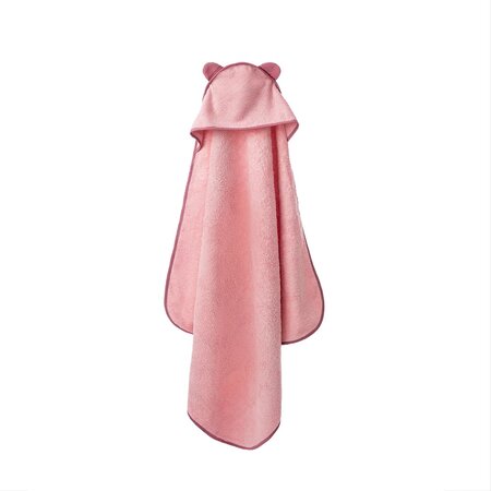 Prosop cu gluga Bebehug, 115 x 75 cm, Roz