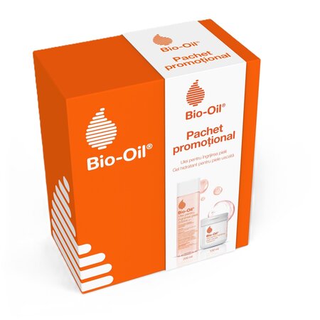 Pachet Ulei pentru ingrijirea pielii, 200 ml + Gel pentru ingrijirea pielii uscate, 100 ml, Bio Oil 700853