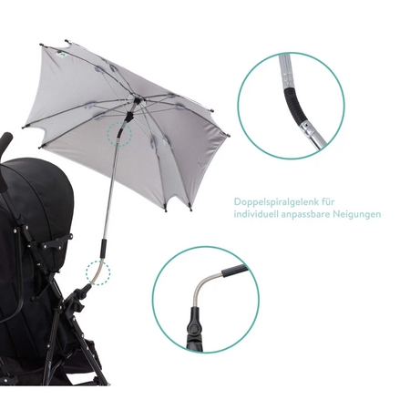 Umbrela cu protectie UV 50 +, Grey, 80 cm, Fillikid 552997