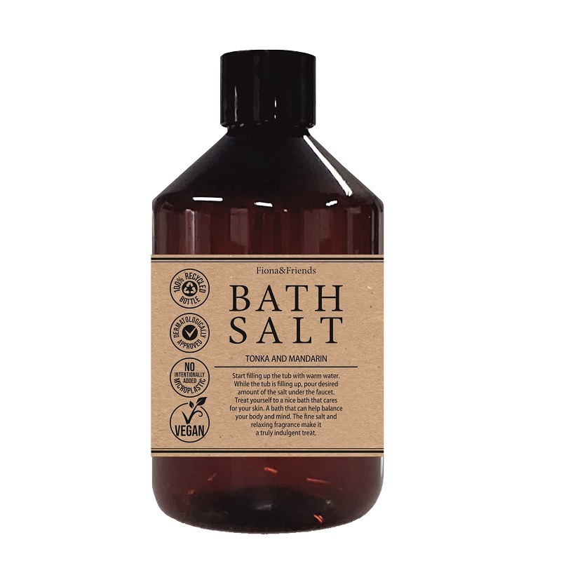 Sare de baie vegana, Tonka & Mandarin, 600 ml, Fiona & Friends