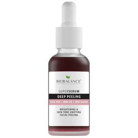Super Serum Exfoliere Profunda cu AHA 10% + BHA 2% + Extract de Alge Rosii, 30 ml, Bio Balance 553414