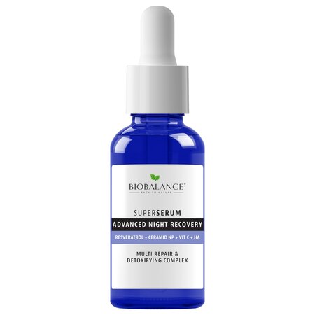 Super Serum pentru Noapte Intensiv Reparator cu Resveratrol + Ceramide + Vitamina C + Acid Hialuronic, 30 ml, Bio Balance 553434