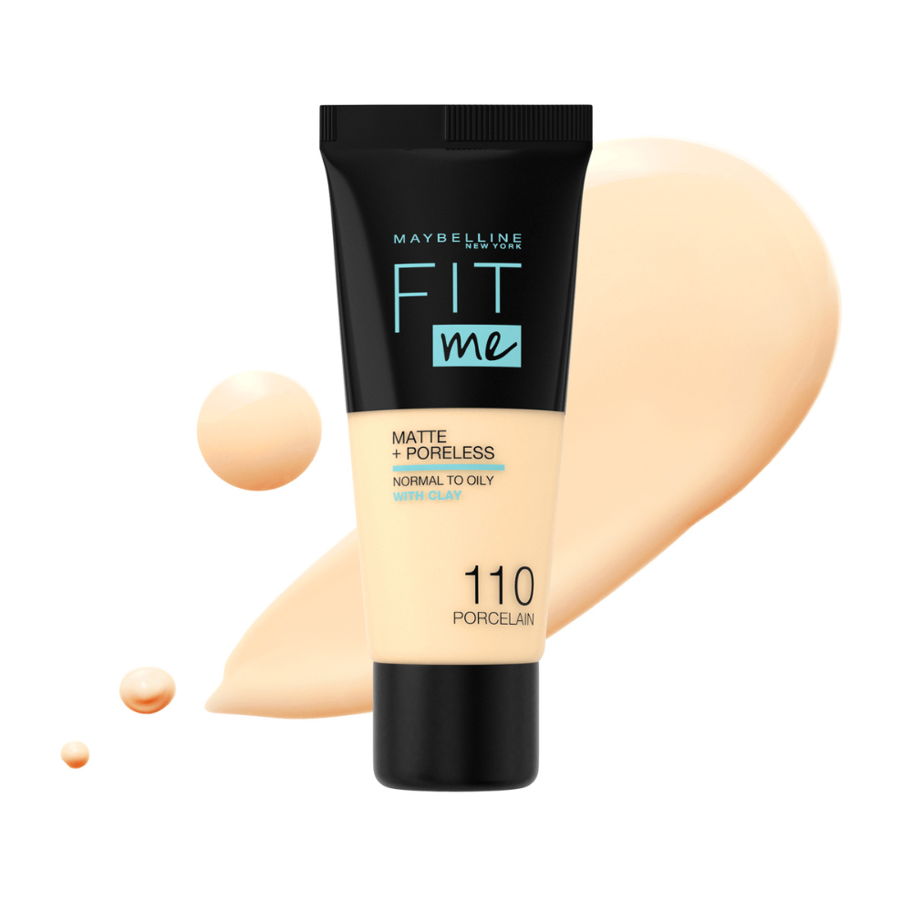 Fond de ten Fit Me Matte & Poreless, 110 Porcelain, 30 ml, Maybelline NewYork