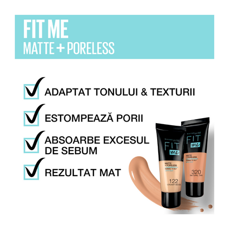 Fond de ten Fit Me Matte & Poreless, 110, 30 ml, Maybelline NewYork 553530