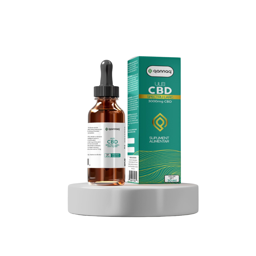 Ulei CBD Spectru Larg, 3000 mg, 30 ml, Qannaq