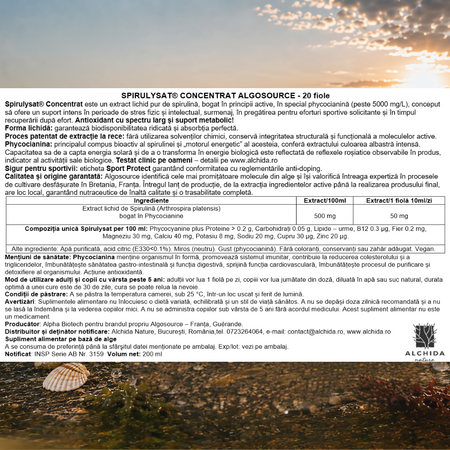 Spirulysat concentrat, 20 fiole, Algosource 812043