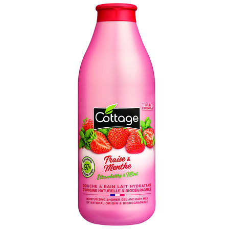 Gel lapte de dus cu extract din Capsuni si Menta, 750 ml