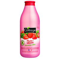Gel lapte de dus cu extract din Capsuni si Menta, 750 ml, Cottage