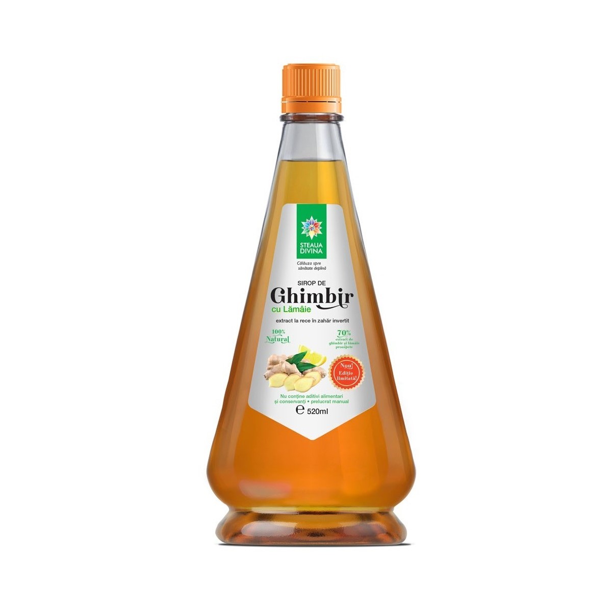 Sirop de ghimbir cu lamaie, 520 ml, Steaua Divina