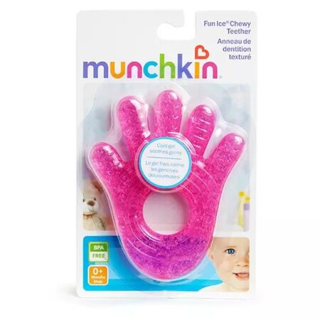 Jucarie de dentitie Fun Ice Hand, Pink