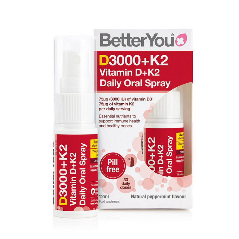 Spray oral cu vitamina D3 + K2, 3000UI, 12 ml, BetterYou