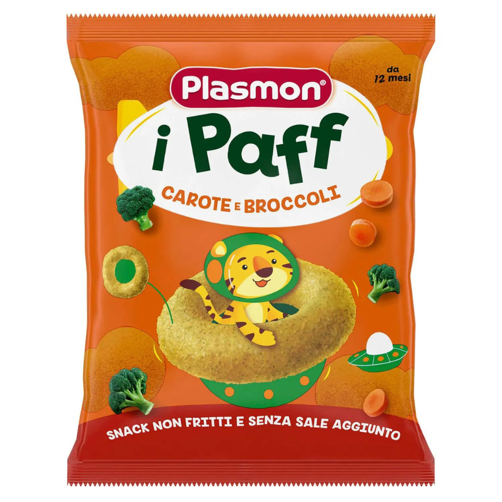 Pufuleti pentru bebe cu Morcov si Brocoli, 12 luni+, 15 g, Plasmon