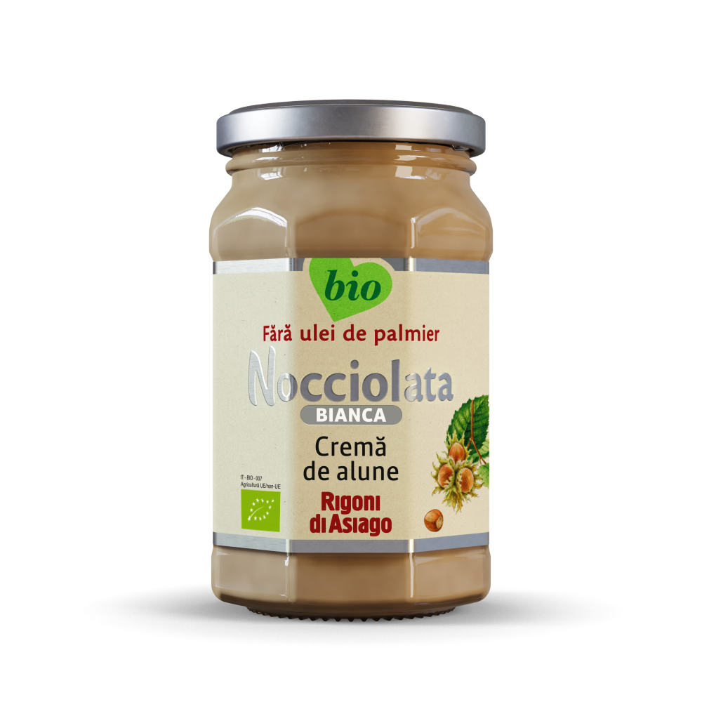 Nocciolata crema Bio alba cu alune de padure, 250 g, Rigoni di Asiago