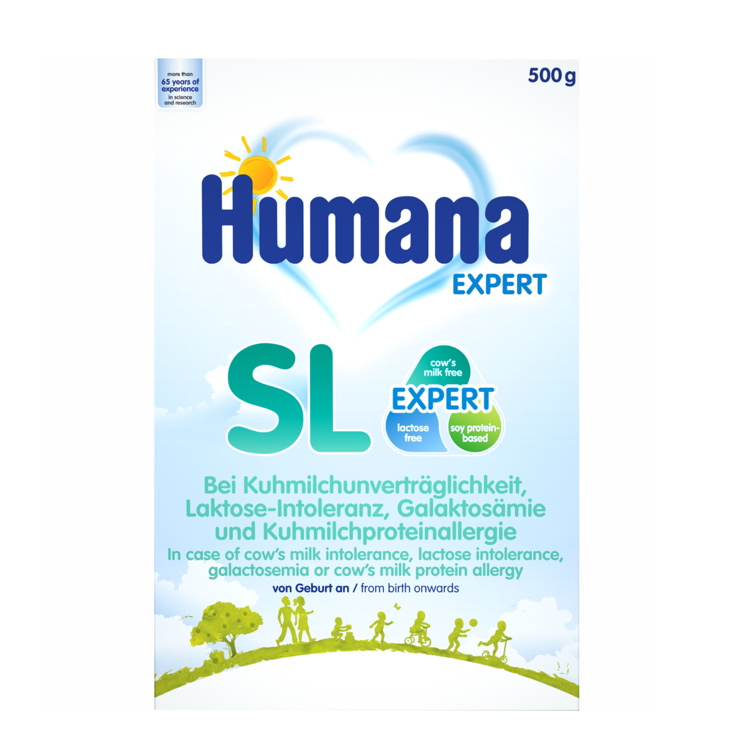 Formula speciala de lapte pe baza de soia SL, 0 luni+, 500 g, Humana