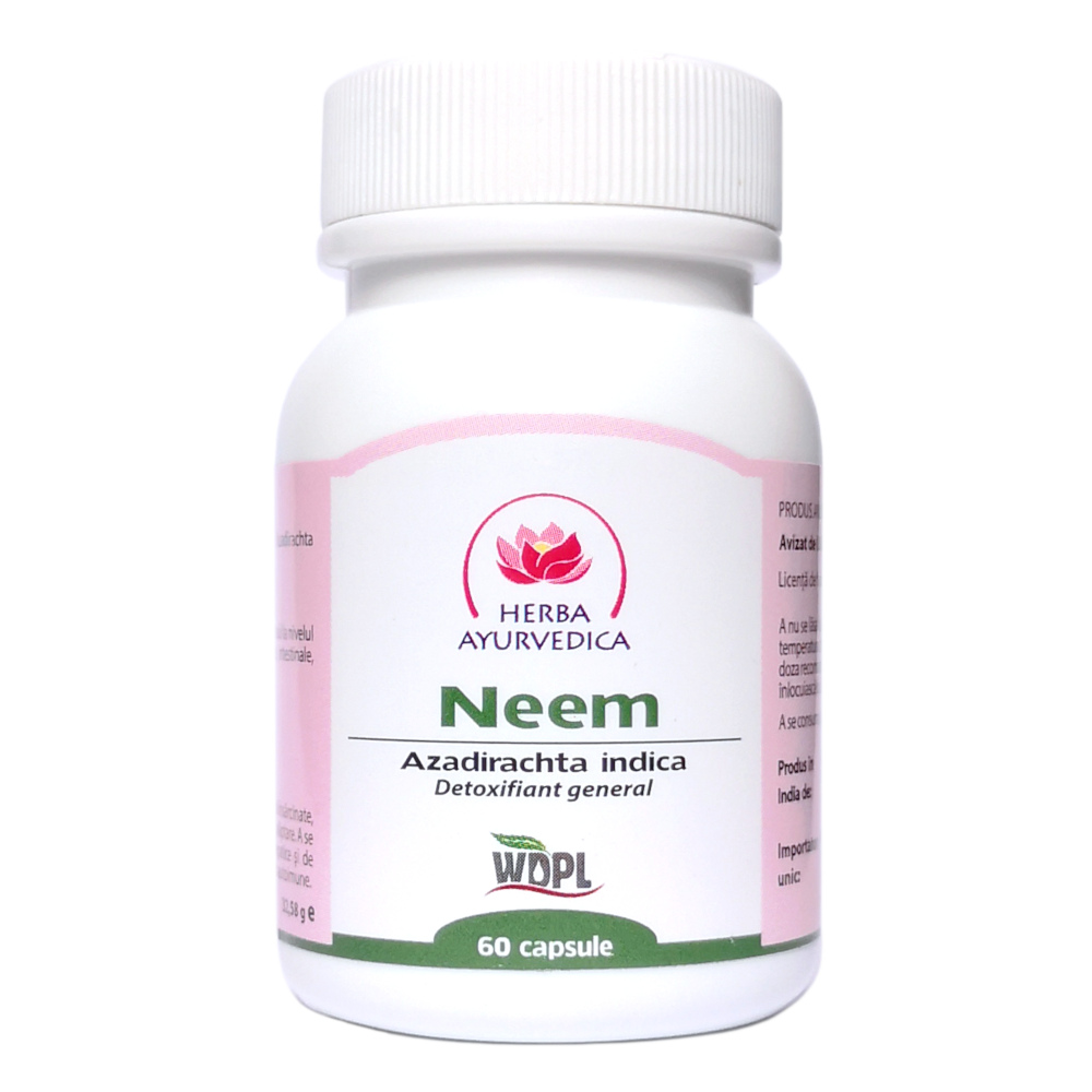 Neem detoxifiant general, 60 capsule, Herba Ayurvedica