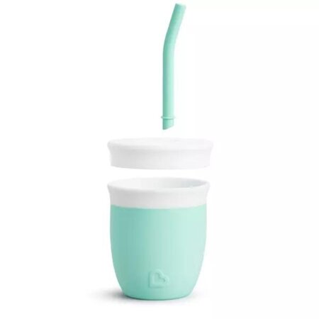 Canuta din silicon cu pai C'est Silicone, +6 luni, 118 ml, Mint, Munchkin 553975
