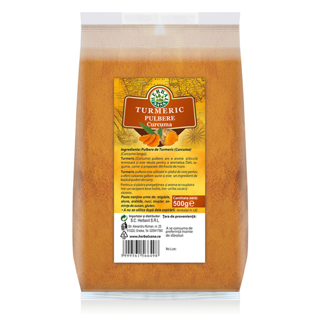 Turmeric pulbere, 500 g, Herbal Sana