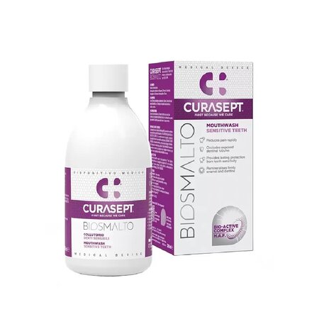 Apa de gura pentru dintii sensibili Biosmalto, 300 ml, Curasept 554048