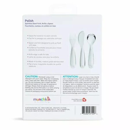 Set tacamuri din otel inoxidabil pentru copii Polish, +18 luni, Munchkin 554097