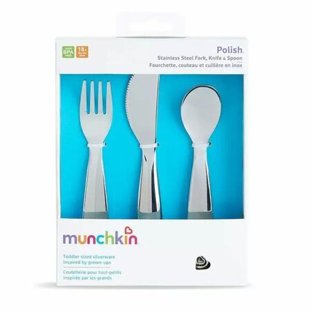 Set tacamuri din otel inoxidabil pentru copii Polish, +18 luni, Munchkin 554095