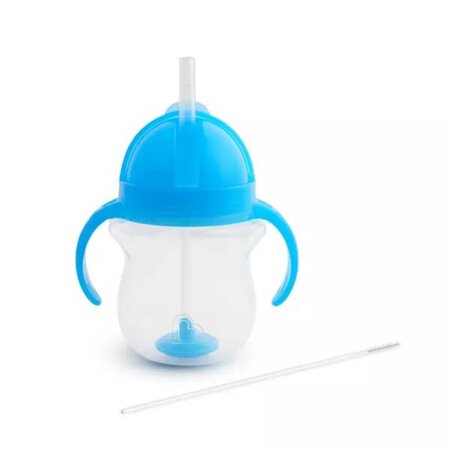 Cana cu pai flexibil si manere Any Angle Click Lock, +6 luni, Blue, 207 ml, Munchkin 554125