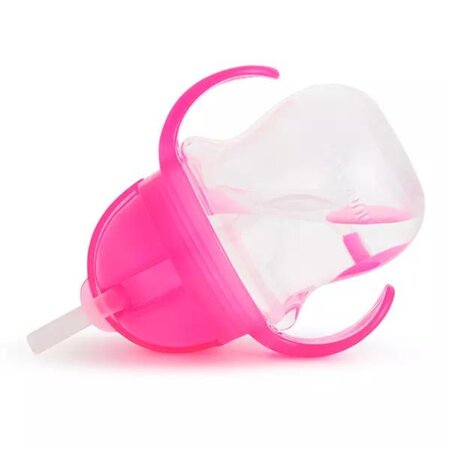 Cana cu pai flexibil si manere Any Angle Click Lock, +6 luni, Pink, 207 ml, Munchkin 554126