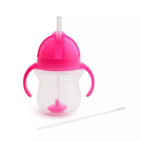 Cana cu pai flexibil si manere Any Angle Click Lock, +6 luni, Pink, 207 ml, Munchkin 554128