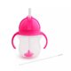 Cana cu pai flexibil si manere Any Angle Click Lock, +6 luni, Pink, 207 ml, Munchkin 554128