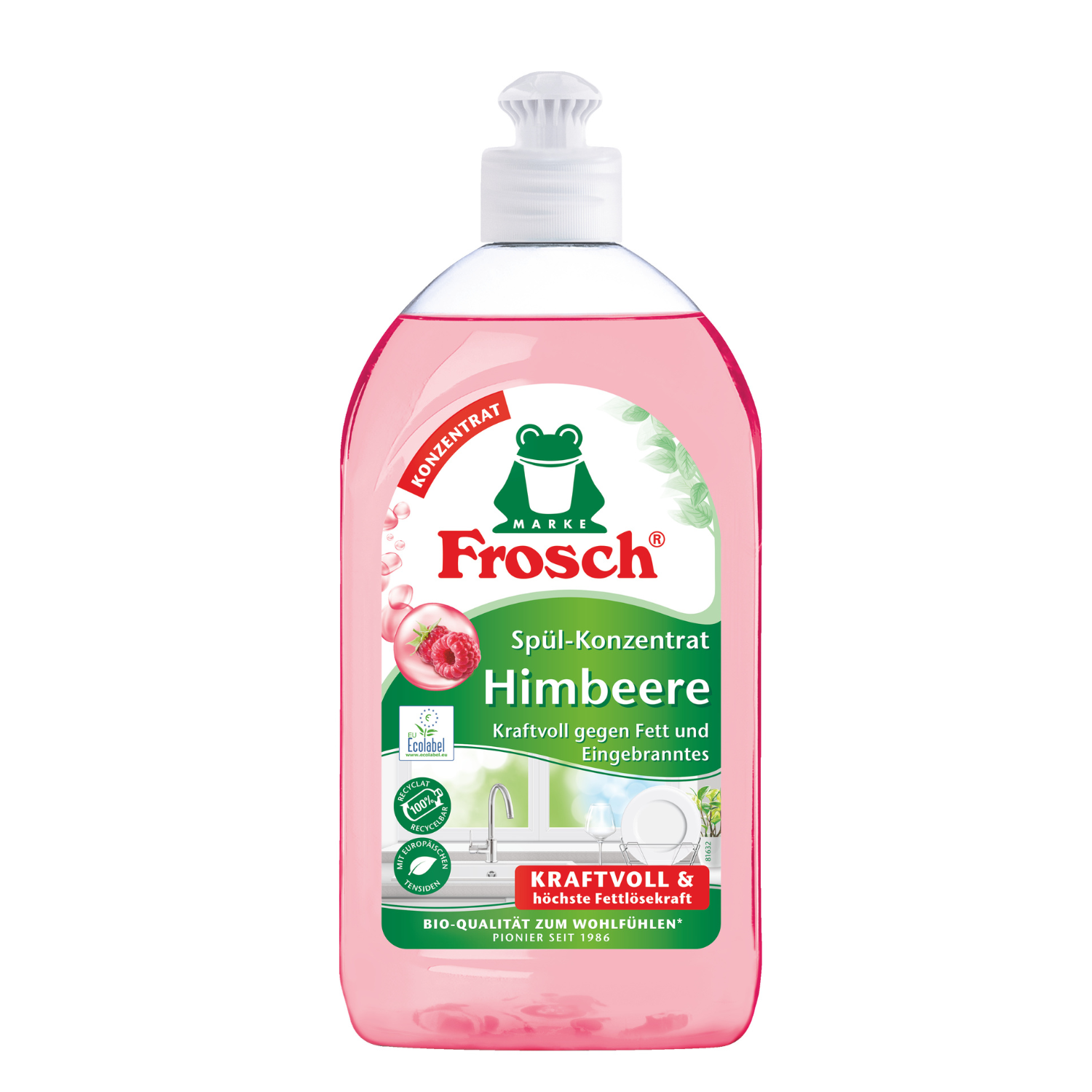 Detergent gel de vase eco, Zmeura, 500 ml, Frosch
