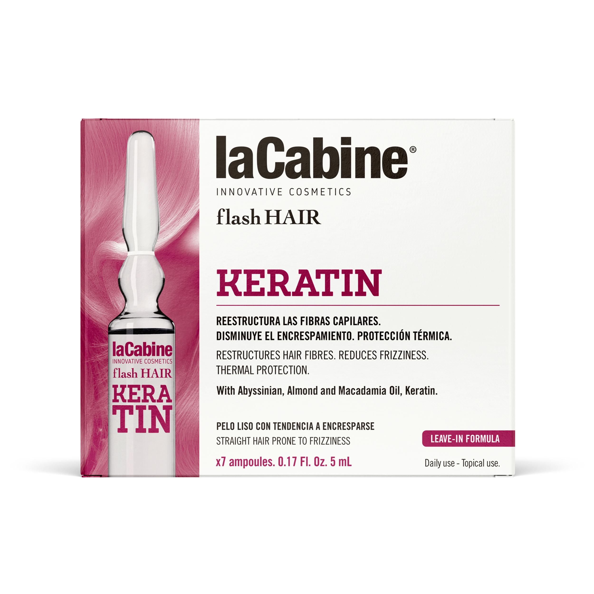 Fiola pentru par Keratin, 7 fiole x 5 ml, La Cabine