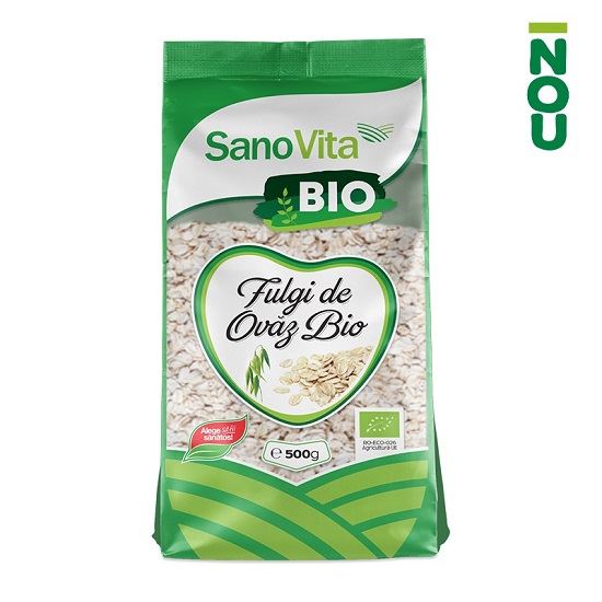 Fulgi de ovaz Bio, 500 g, Sanovita