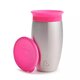 Cana de antrenament Miracle 360 Stainless Steel, +12 luni, Pink, 296 ml, Munchkin 554458