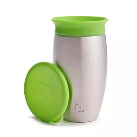 Cana de antrenament Miracle 360 Stainless Steel, +12 luni, Green